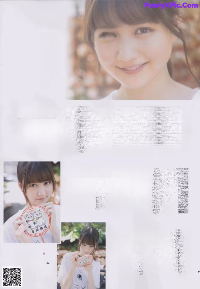 A magazine page with a picture of a woman holding a plate.